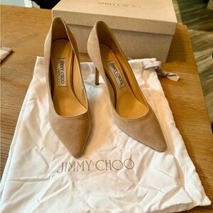 Jimmy Choo Tan Suede Heels